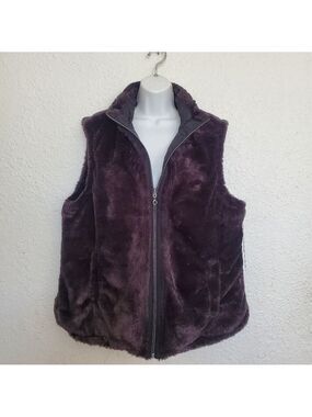 Casual Identity Reversible Vest Faux Fur Chocolate Brown (XL)